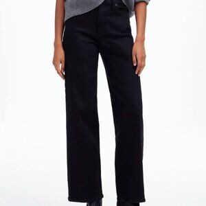 Madewell Perfect Vintage Wide Leg Jeans in Rinsed Black Size 25